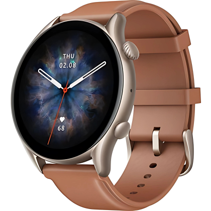 smart watch with brown strap